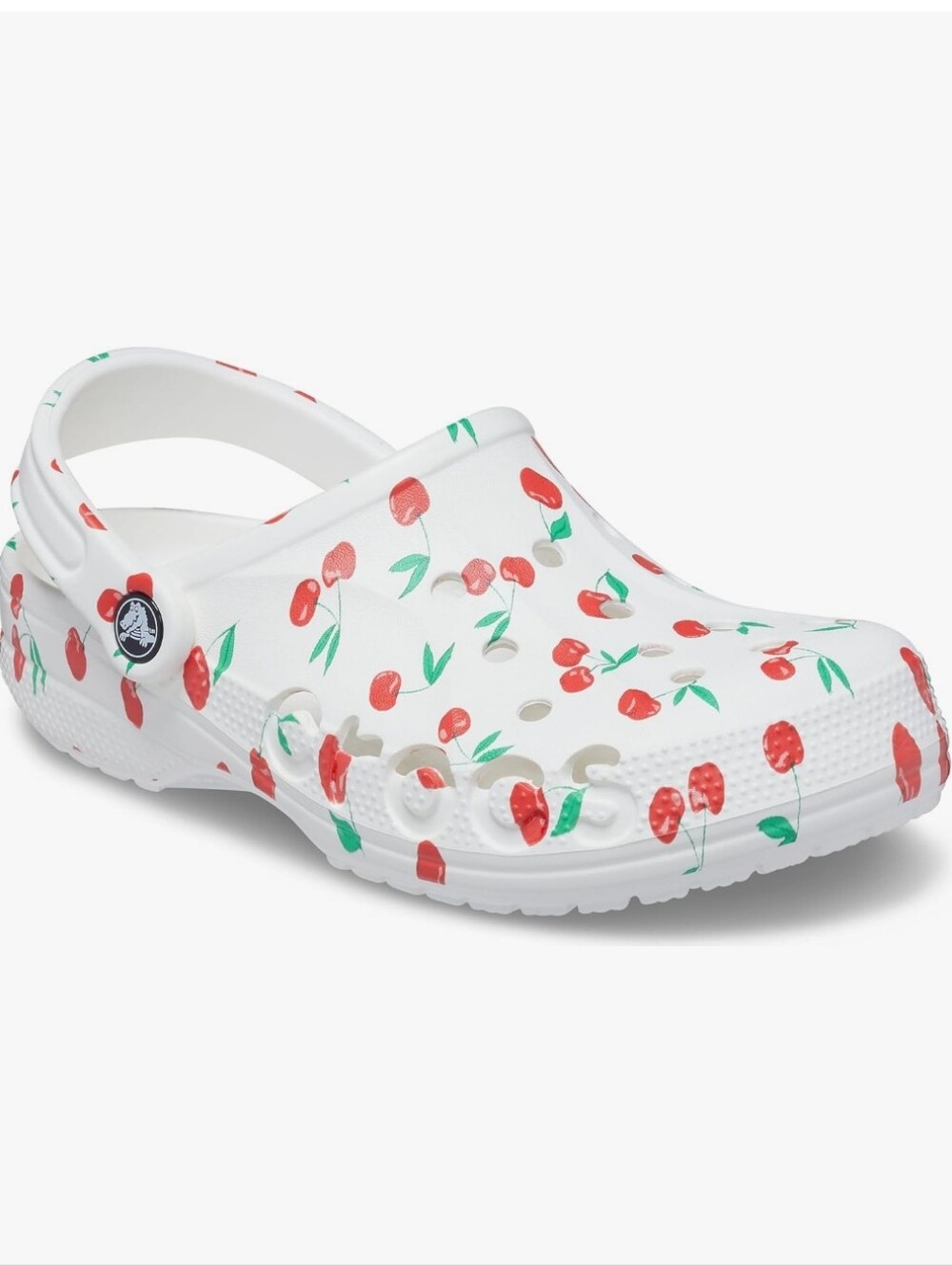 Crocs Baya Seasonal Printed Clogs White/Cherry, Style 206230-1F6 Size 11